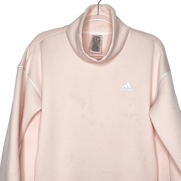 ADIDAS Intuitive Warmth Sweatshirt Funnel Neck Pullover Pink Tint White Size M - Picture 5 of 9